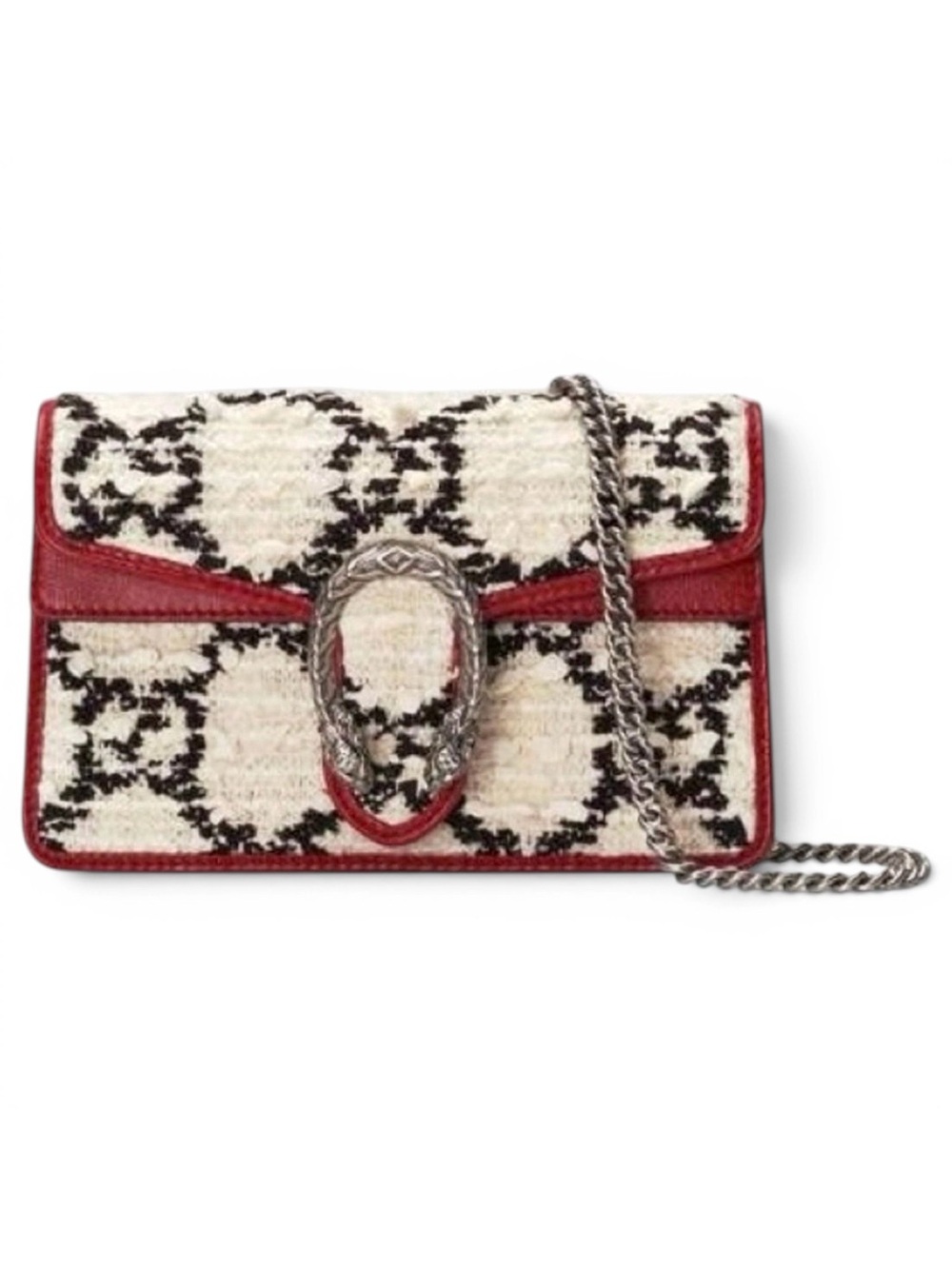 GUCCI Dionysus super mini GG logo tweed crossbody bag